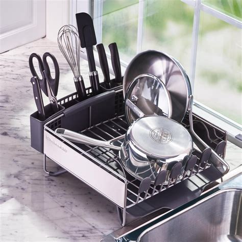 stainless steel dish rack for cabinet|kitchenaid stainless steel drying rack.